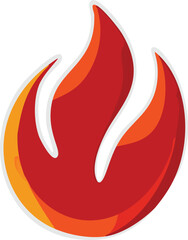 Obraz premium Hot Fire Flame, Bonfire icon. Campfire, Bonfire, Flame Sign, Front View. Vector Illustration