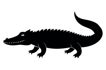 Obraz premium Crocodile silhouette vector illustration. 