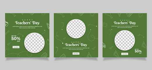happy teacher's day social media instagram post template