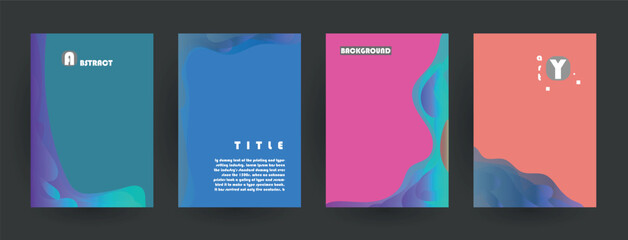 Modern abstract covers set, Modern colorful wave liquid flow poster. Cool gradient shapes composition, vector covers design.	