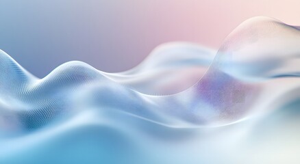 A white, curved wave shape with a light blue gradient background