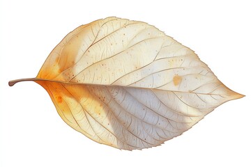 Fototapeta premium Close-up of a dried leaf with a delicate, intricate network of veins.