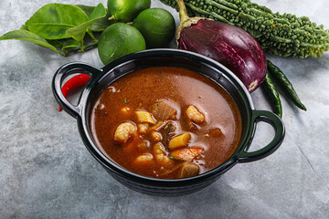 Spicy and Sour Soup with Prawns