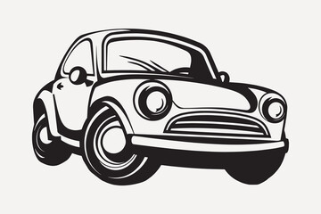 Obraz premium Vintage cartoon car illustration