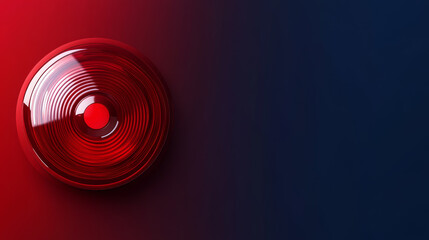 Digital fire alarm display with alert in striking red design.