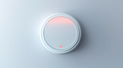 Modern dual sensor fire detector with flat design, featuring red indicator light, mounted on smooth wall.