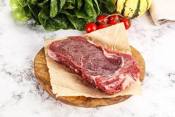 Raw rib eye beef premium steak