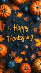 Happy Thanksgiving text poster