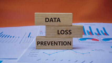 DATA LOSS PREVENTION on wooden blocks. Business and financial concept. 