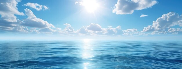 Fototapeta premium Serene Ocean Landscape at Sunset with Clouds