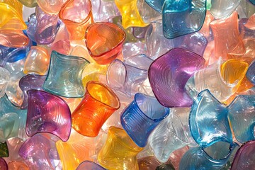 Fototapeta premium Colorful glass pebbles with translucent textures