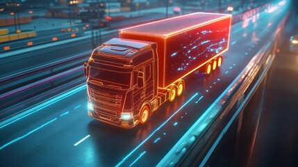 Fototapeta premium futuristic shipping road hologram