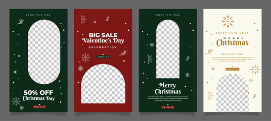 christmas sale social media instagram stories collection template