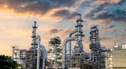 Oil and Gas Industrial zone,The equipment of oil refining,Close-up of industrial pipelines of an...