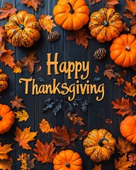 Happy Thanksgiving text poster