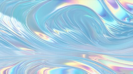 Shiny pearlescent texture with wavy patterns in pastel colors
