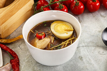 Japanese Miso soup with chicken