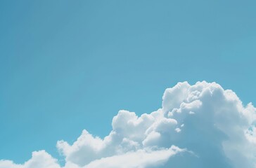 Fluffy White Clouds on Serene Blue Sky