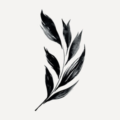 Obraz premium Monochrome botanical leaf illustration