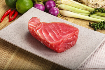 Raw fresh tuna steak for grill