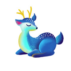 A playful hand-drawn deer with a creative twist