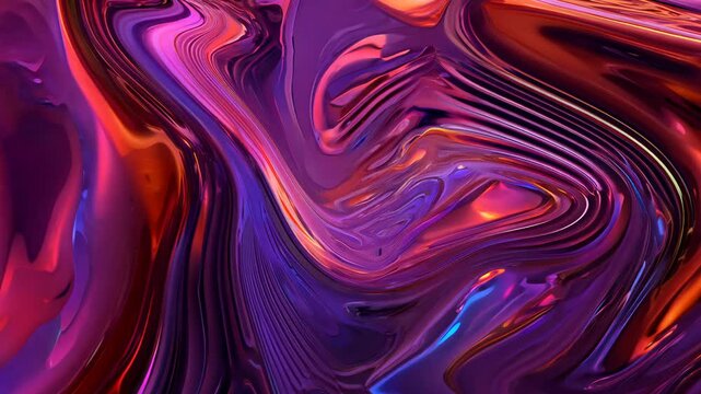 Realistic 3D animation of the abstract morphing liquid iridescent hot pink form with intricate patterns rendered in UHD, black background.