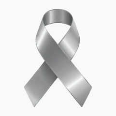Silver awareness ribbon symbol