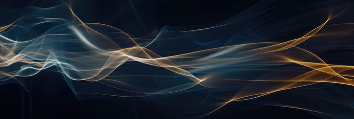 Abstract Smoke Waves Flowing on Dark Backdrop