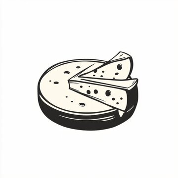 cheese wheel with cut slices clip art preview