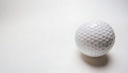 Standard white dimpled Golf ball as used in PGA professional golf association tournaments. isolated on white background with copy space full depth of field