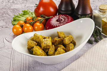 Indian cuisine curry chicken fillet
