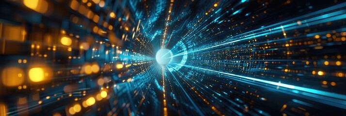 Naklejka premium High-Speed Data Network Connection in Cyberspace