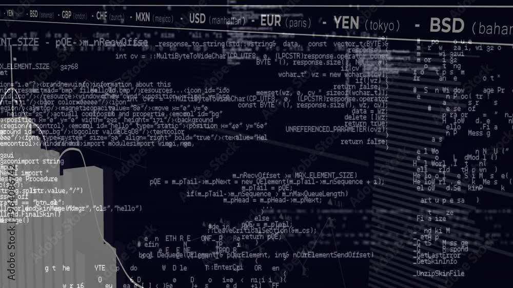 Poster animation of network of connections over data processing