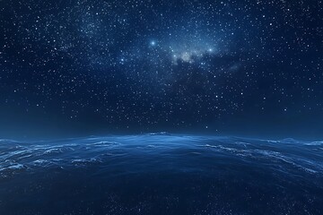 Fototapeta premium A Serene View of Earth from Space Under a Starry Night Sky