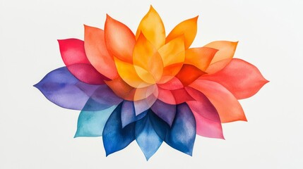 Fototapeta premium Floral mandala, geometric structure with abstract watercolor swirls