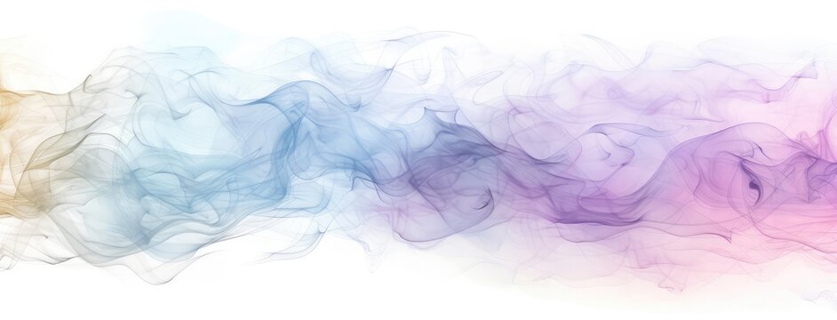 Abstract Colorful Smoke Waves on White Background