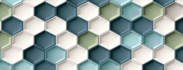 Fototapeta premium Hexagonal Tile Pattern in Soothing Colors