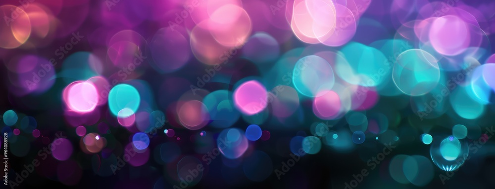 Canvas Prints Vibrant Bokeh Lights on Dark Background