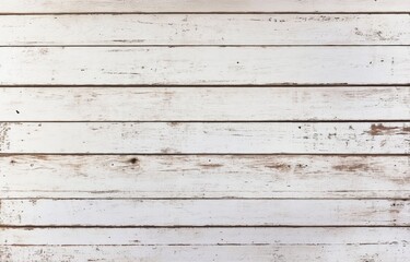 Fototapeta premium Distressed White Shiplap Background with Weathered Wood Texture in Light Brown Tones, Rustic Farmhouse Style, Featuring Painted and Weathered Appearance