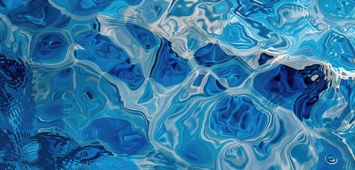 Abstract Blue Water Ripples and Reflections