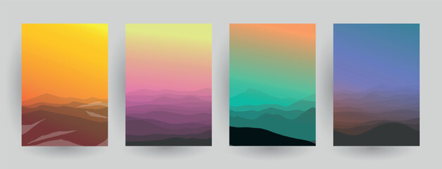 Fototapeta premium Abstract geometric pattern background for brochure cover design. Blue, yellow, red, orange, pink and green vector banner template 