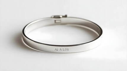Silver Bangle Bracelet with Engraved Design
