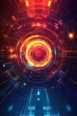 Obraz premium Futuristic Arrows and Circles on Abstract Background.