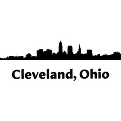Obraz premium Cleveland Ohio skyline in silhouette