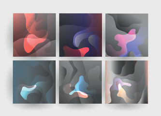 Abstract geometric pattern background for brochure cover design. Blue, yellow, red, orange, pink and green vector banner template	