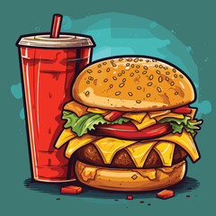 Fast Food Vector Illustration , Fast Food Vector in a White Background