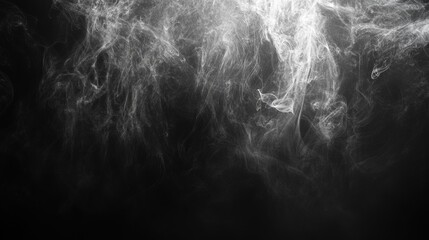 Ethereal white smoke tendrils on dark background