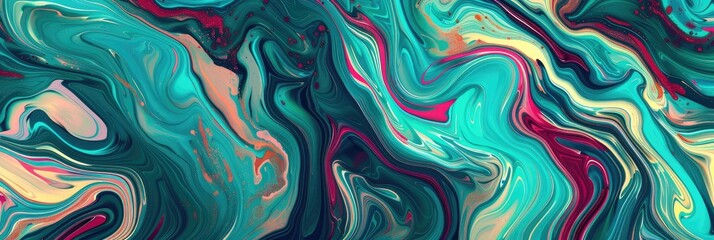 Abstract Marble Wave Fluid Art Design