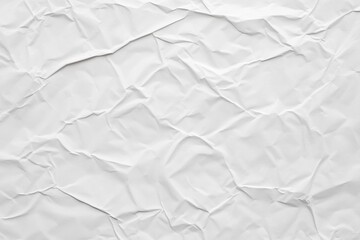 Obraz premium Abstract white background with crumpled paper texture and creased poster for text or design, top view, flat lay. Background banner template.