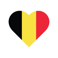 Flag of Belgium love heart shape. Vector.